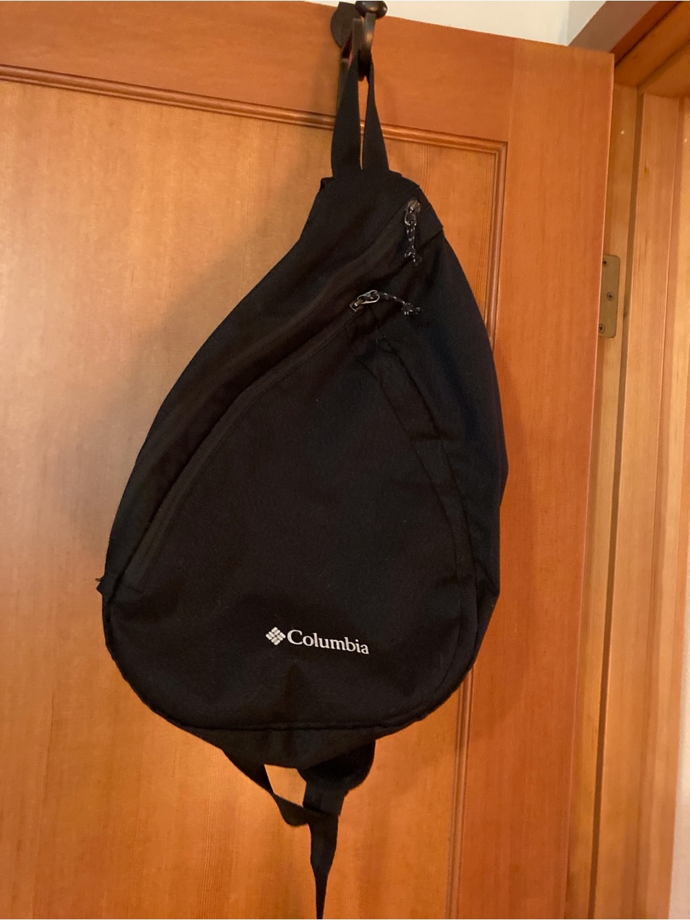 Columbia Black Sling Backpack with Front Logo